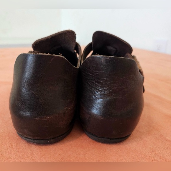 Vtg Men's 10 EU 43 Birkenstock London Brown Leather Brass Buckle Clogs - Picture 3 of 11